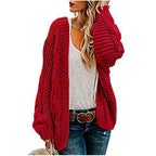 Dame chunky kabelstrikket cardigan til afslappet lag-på-lag look