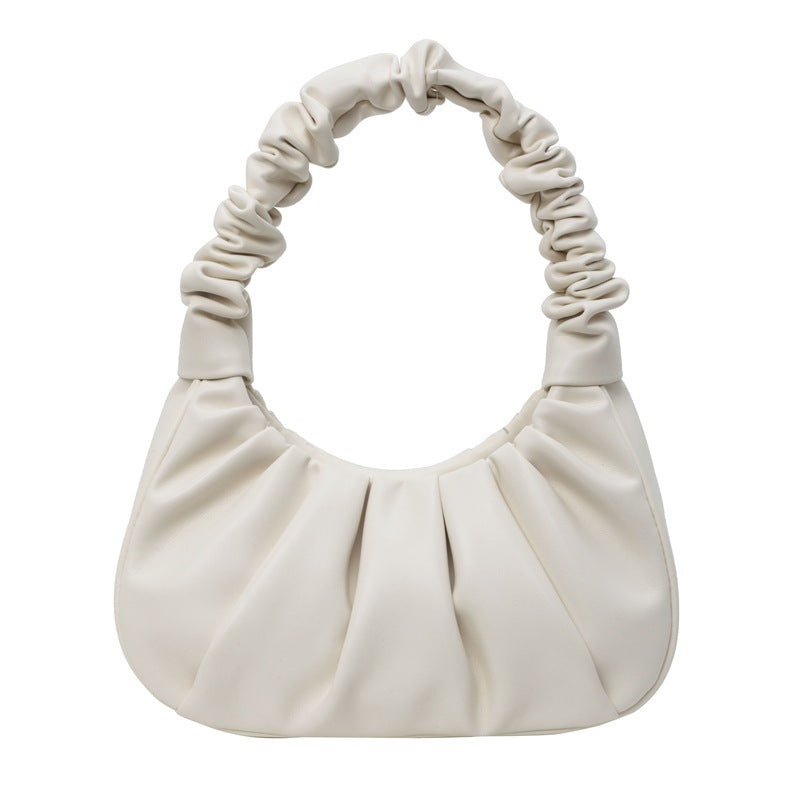 Borsa a spalla da donna con design moderno plissettato