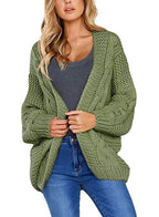 Dame chunky kabelstrikket cardigan til afslappet lag-på-lag look