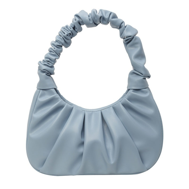 Borsa a spalla da donna con design moderno plissettato