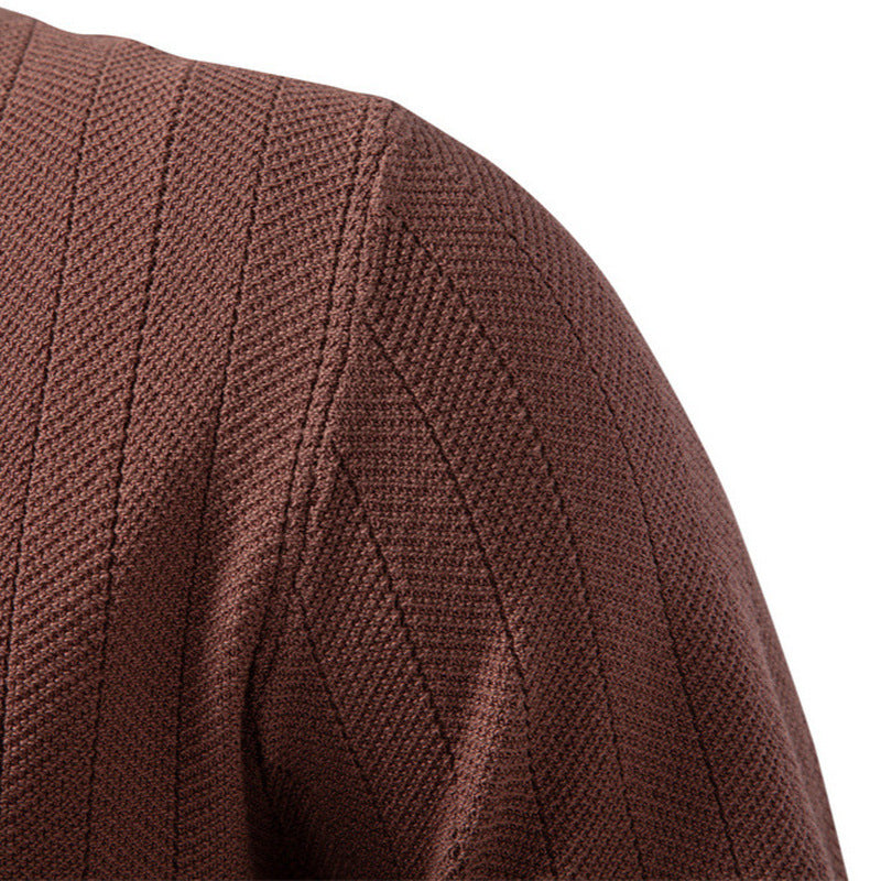 Cardigan da uomo a maniche corte con bottoni e motivo lavorato a maglia