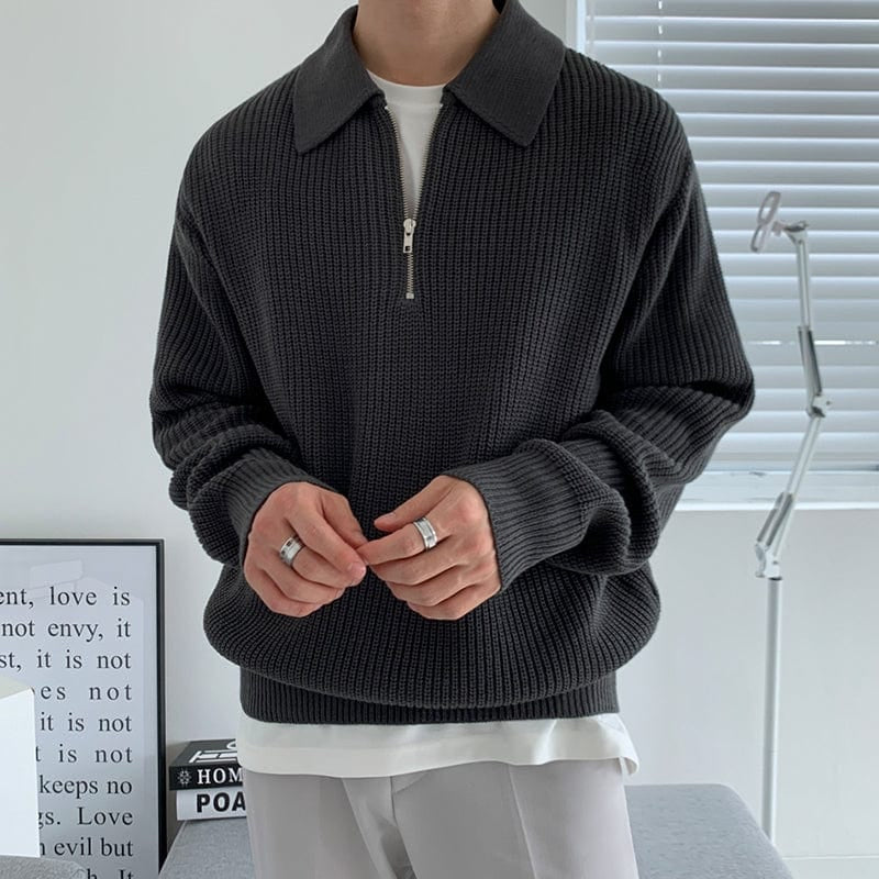 Maglione Con Zip per Uomini | Trevix Nero