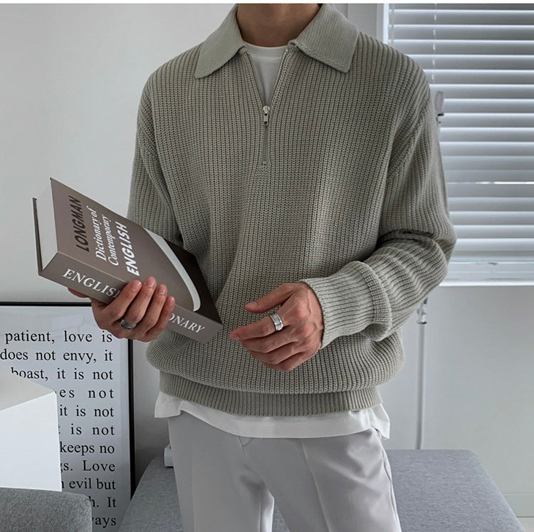 Maglione Con Zip per Uomini | Trevix Grigio