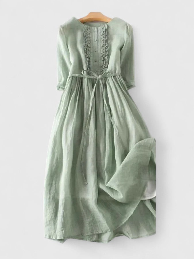 Women's Tea Garden Pattern Midi Dress