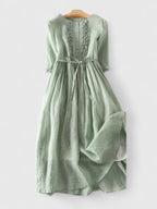 Women's Tea Garden Pattern Midi Dress