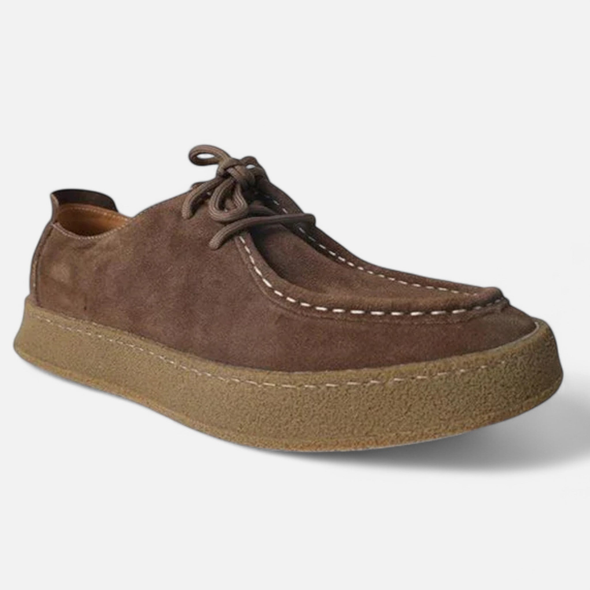 Orlen | Mocassini Uomo Scarpe Oxford in Pelle Scamosciata Marroni