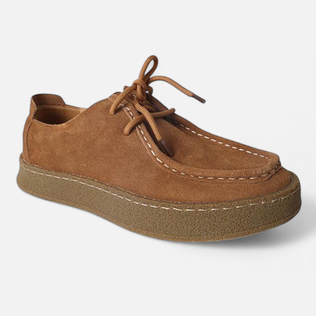 Orlen | Mocassini Uomo Scarpe Oxford in Pelle Scamosciata Marroni Marrone