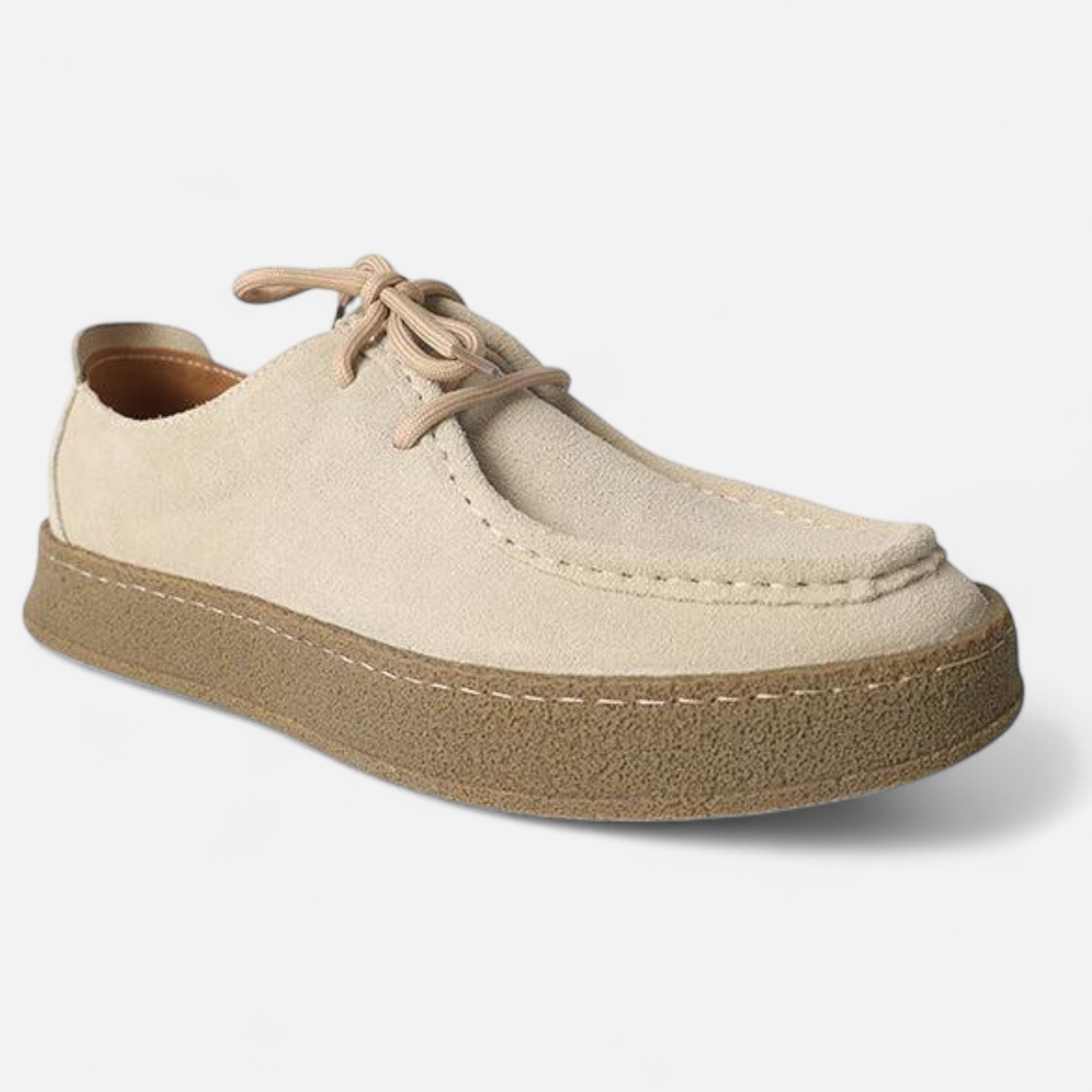 Orlen | Mocassini Uomo Scarpe Oxford in Pelle Scamosciata Marroni Beige