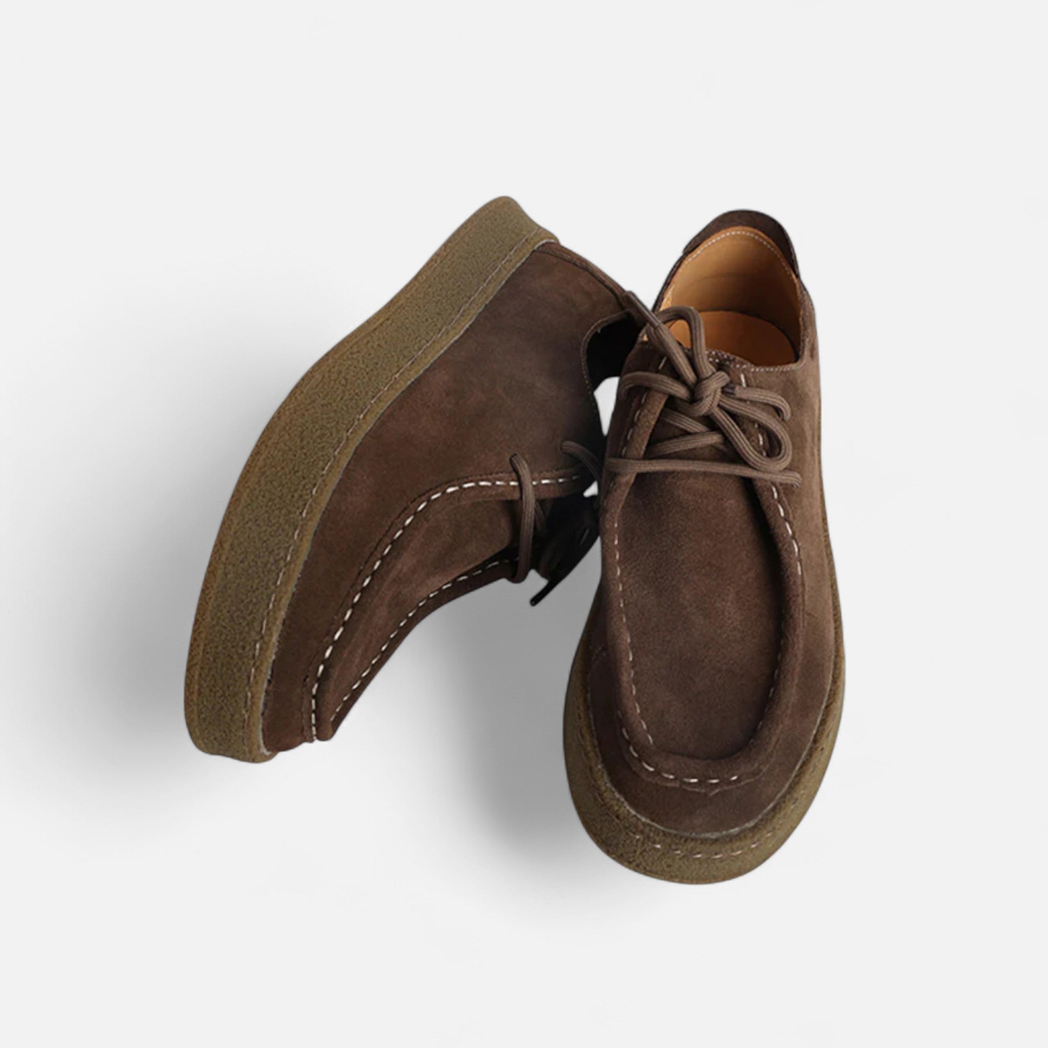 Orlen | Mocassini Uomo Scarpe Oxford in Pelle Scamosciata Marroni 3
