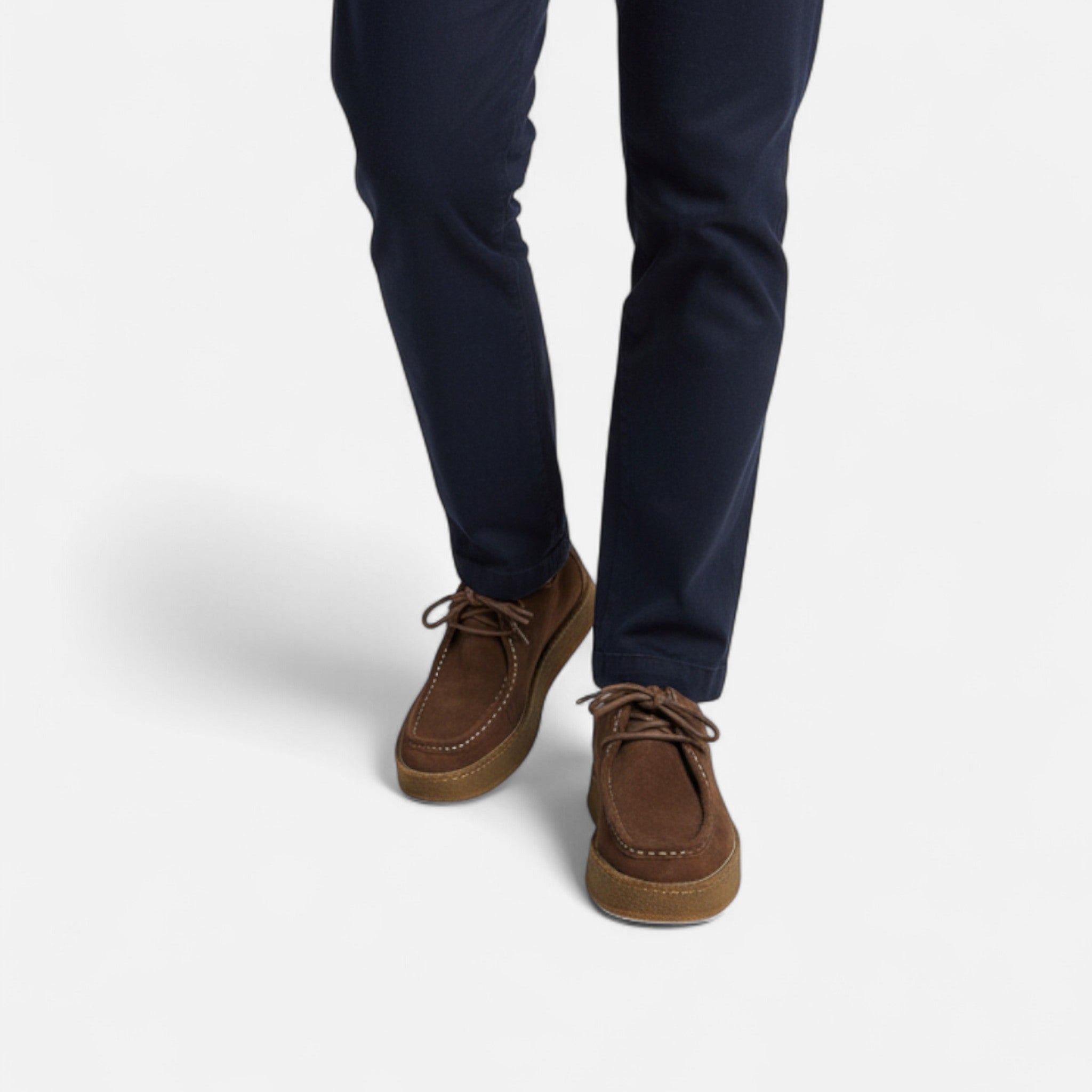 Orlen | Mocassini Uomo Scarpe Oxford in Pelle Scamosciata Marroni