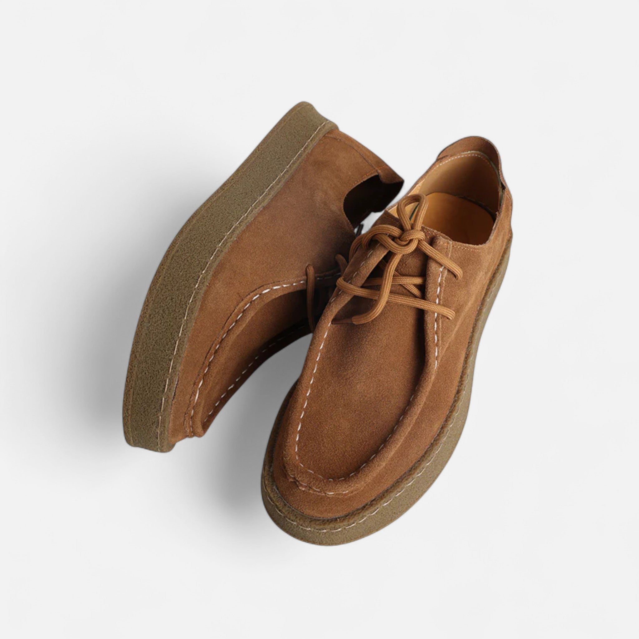 Orlen | Mocassini Uomo Scarpe Oxford in Pelle Scamosciata Marroni 7