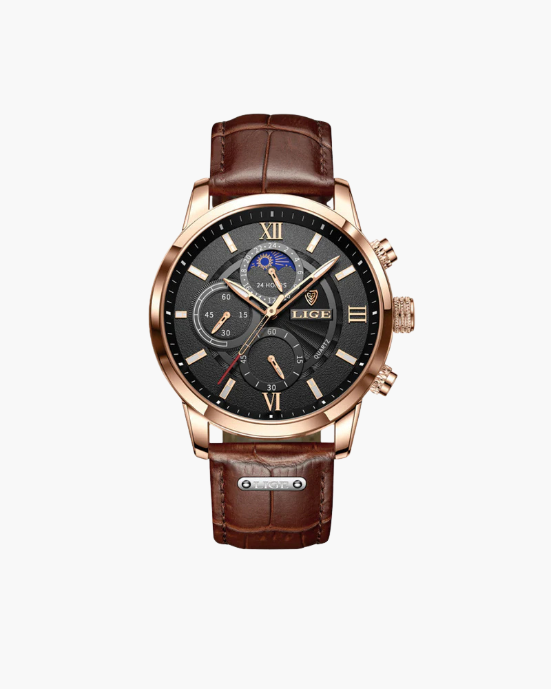 Orologio Classico per Uomini | Zylit Marrone Nero Regolabile