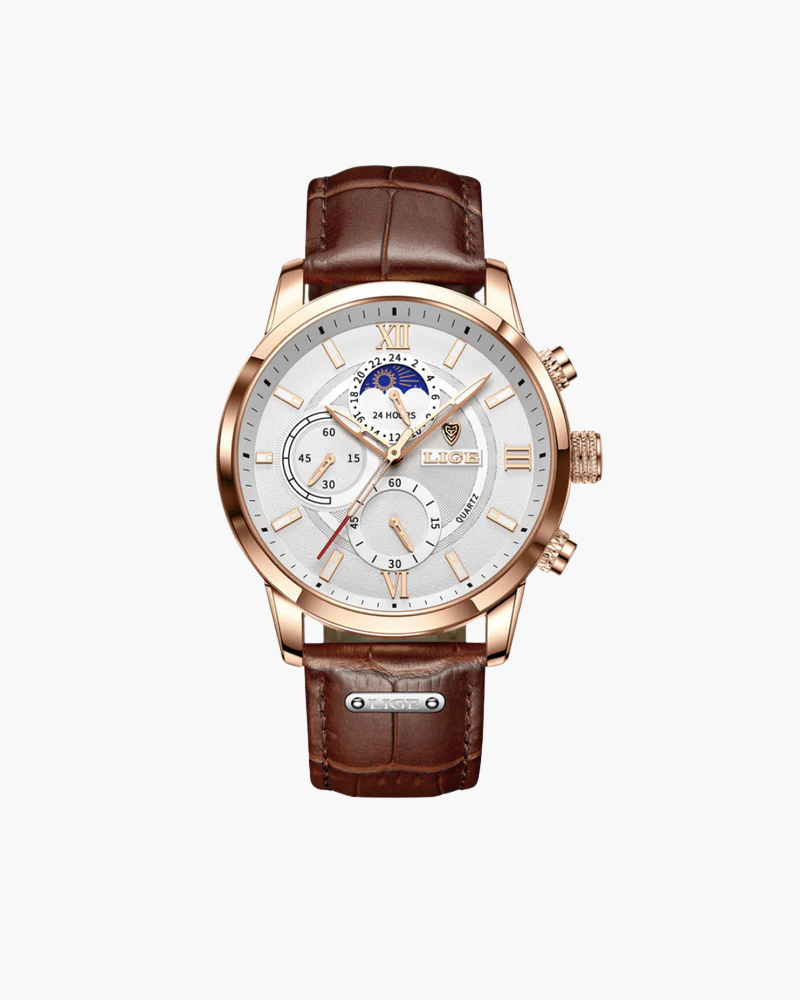 Orologio Classico per Uomini | Zylit Marrone Bianco Regolabile