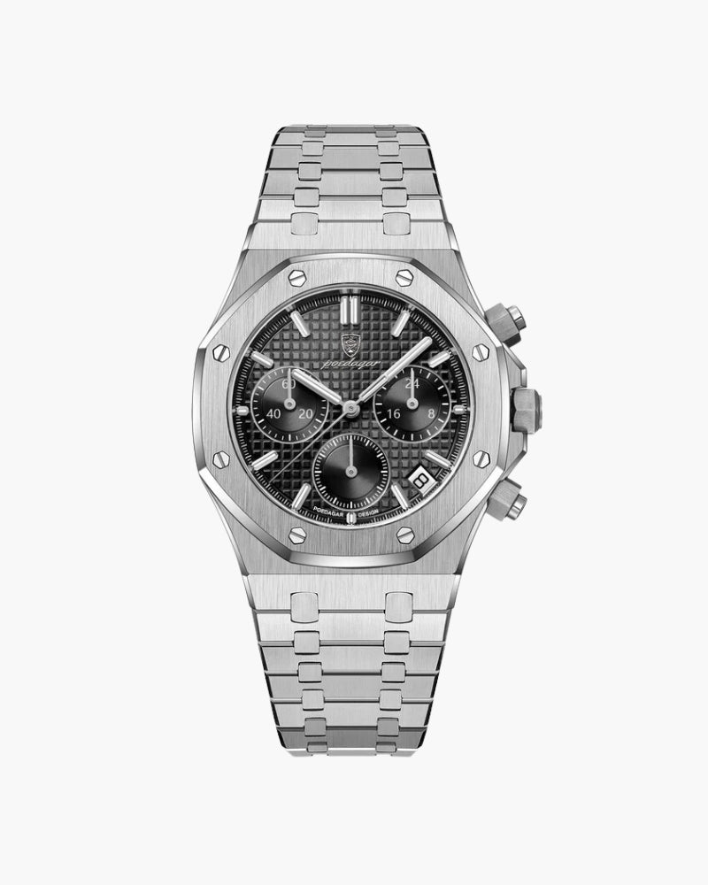 Orologio Cronografo per Uomini | Nylor Nero Regolabile