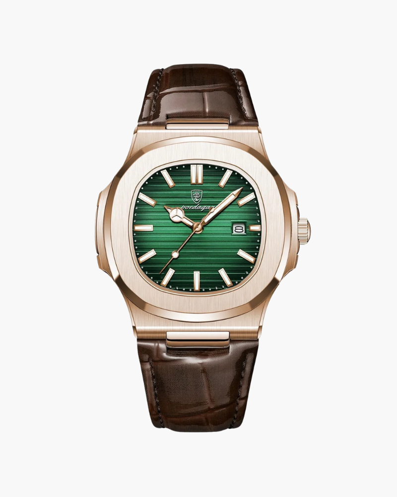 Orologio Uomo Cinturino Pelle Analogico | Vantor Verde Regolabile