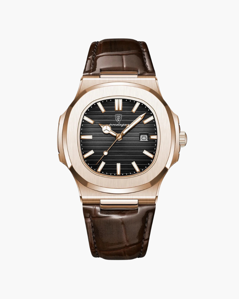 Orologio Uomo Cinturino Pelle Analogico | Vantor Nero Regolabile