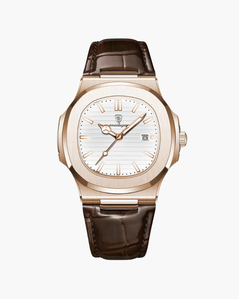 Orologio Uomo Cinturino Pelle Analogico | Vantor Bianco Regolabile