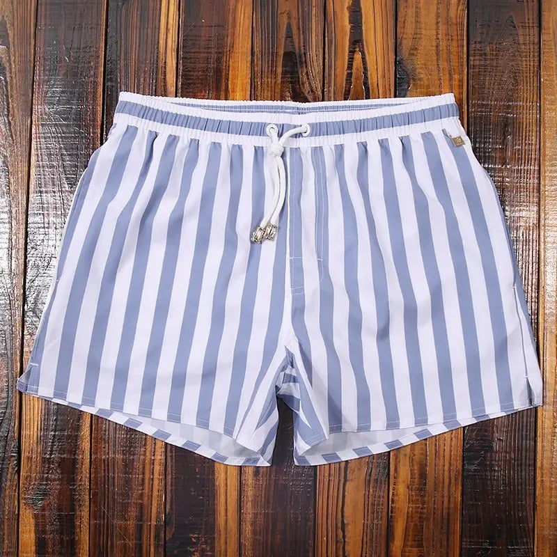 Panta | Pantaloni Corti a Righe Marittime Bianco e lilla