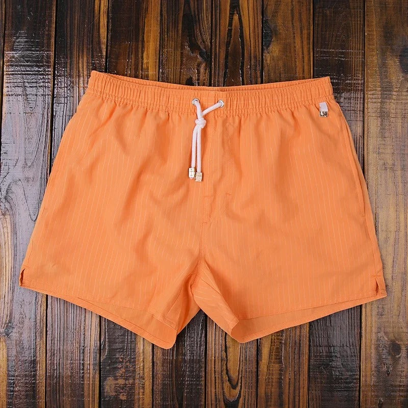 Panta | Pantaloni Corti a Righe Marittime Arancione