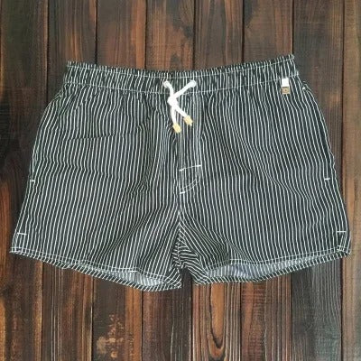 Panta | Pantaloni Corti a Righe Marittime Verde scuro