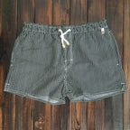Panta | Pantaloni Corti a Righe Marittime Verde scuro