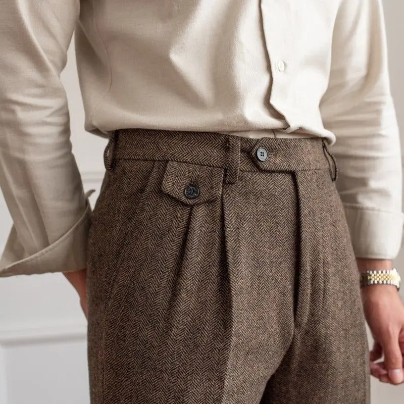 Pantaloni Dritti in Lana per Uomini | Nivaro