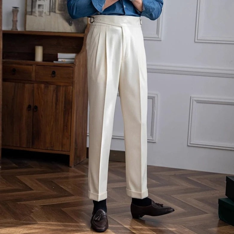 Pantaloni per Uomini con Regolazioni Laterali | Nextris Bianco