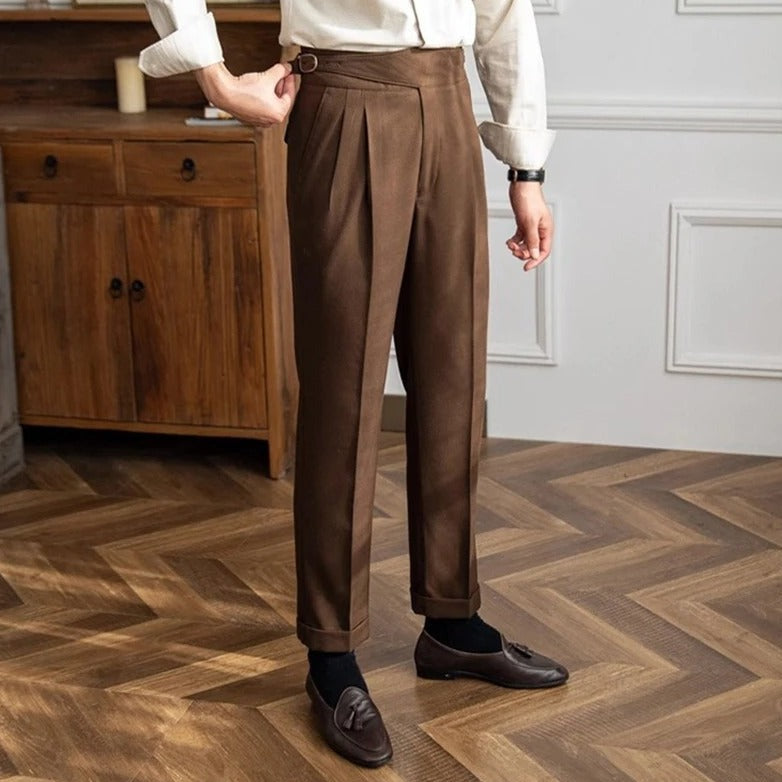 Pantaloni per Uomini con Regolazioni Laterali | Nextris Marrone