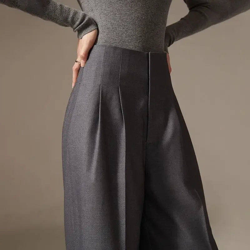 Pantaloni Donna a Vita Alta Gamba Larga | Francesca Grigio