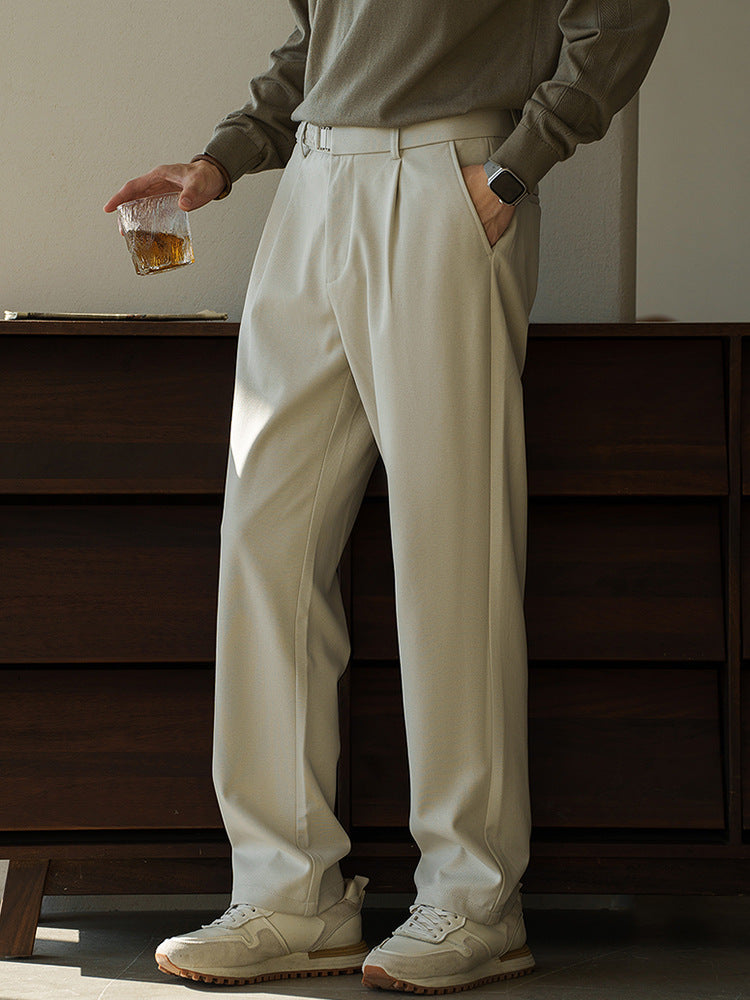 Pantaloni da Uomo con Pinces a Vita Alta | Alonzo Beige