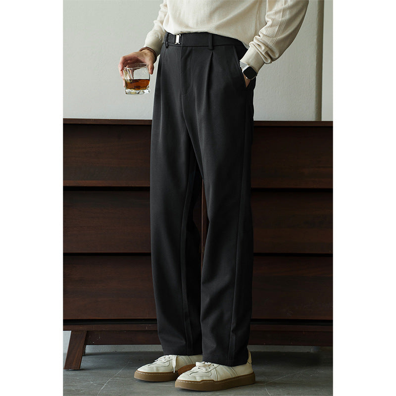 Pantaloni da Uomo con Pinces a Vita Alta | Alonzo Nero