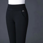 Pavia | Pantaloni Donna Stretch A Righe Skinny Nero