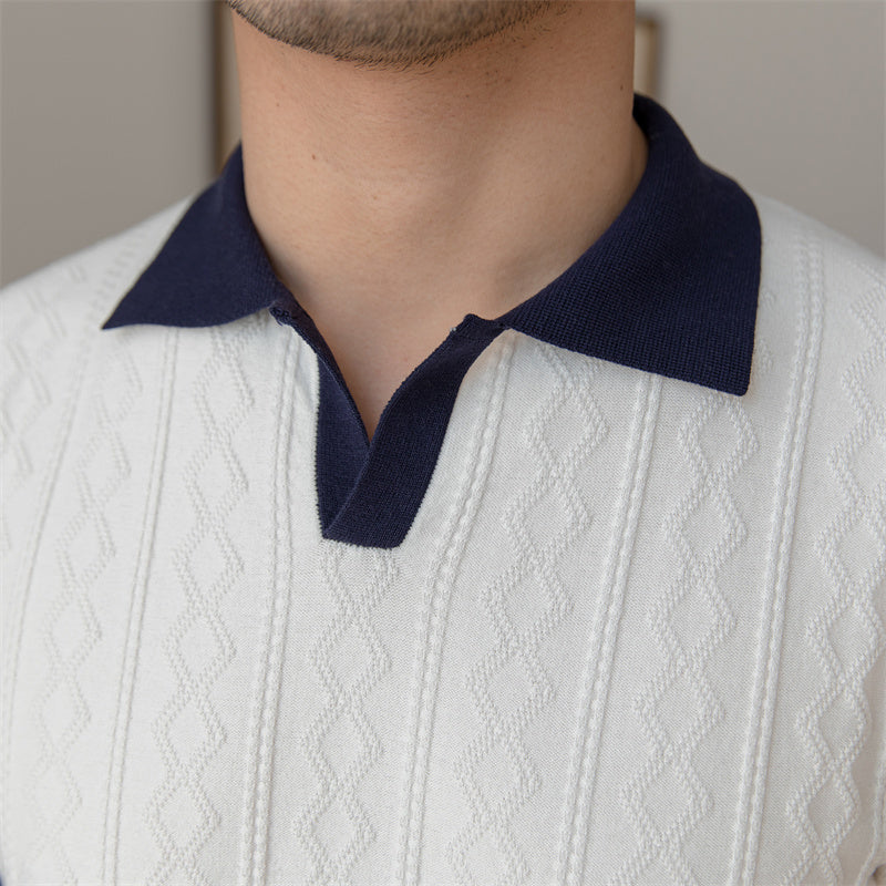 Polo Shirt Blu Bianco per Uomini | Zantor