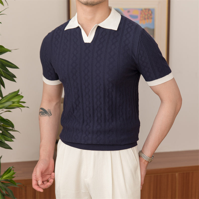 Polo Shirt Blu Bianco per Uomini | Zantor Blu Navy