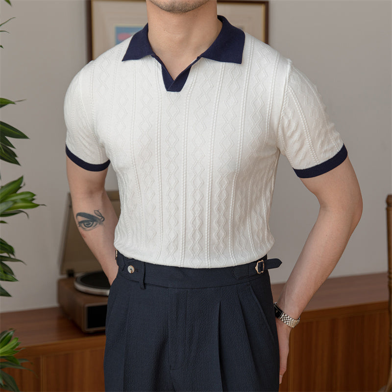 Polo Shirt Blu Bianco per Uomini | Zantor Bianco