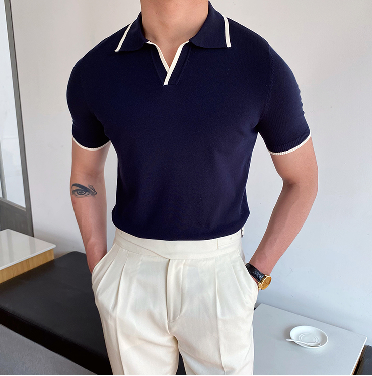 Polo Uomo Slim Fit Cotone | Nexium Blu Navy