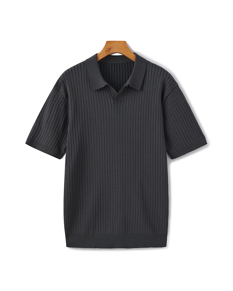 Polo a Costine per Uomini | Zantor Grigio