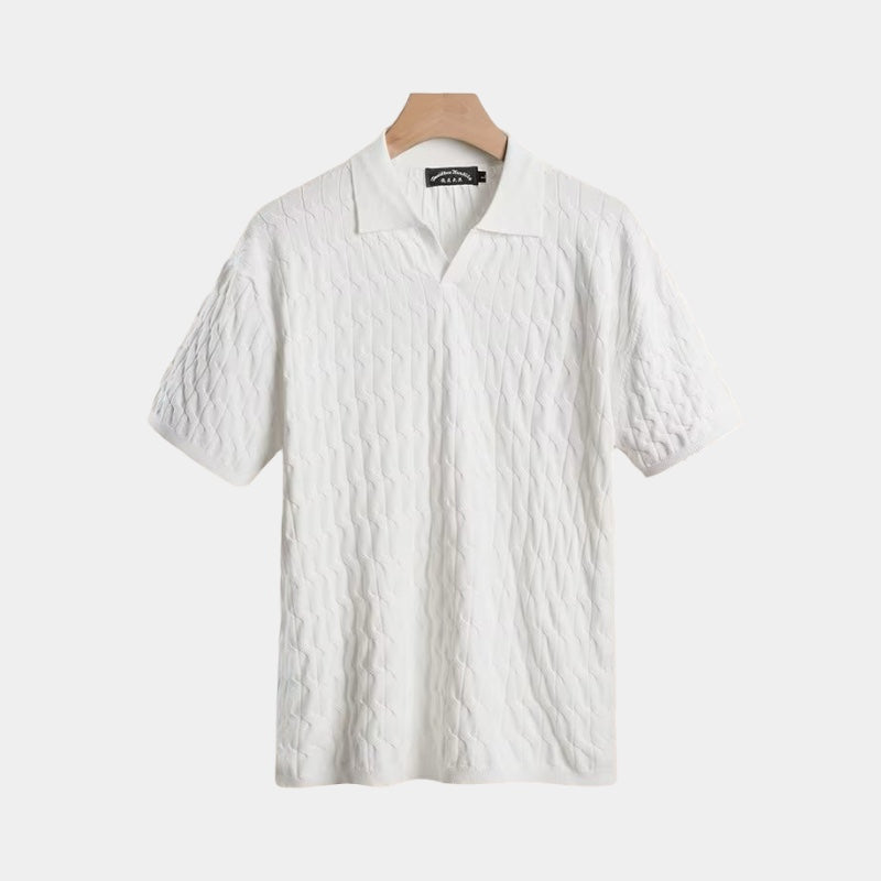 Polo a Righe per Uomini | Zentrax Bianco