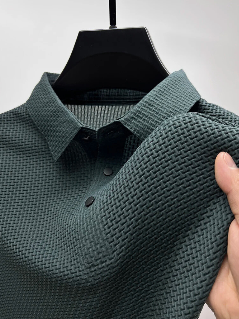 Polo a Maglia Testurizzata da Uomo | Marco Verde Scuro