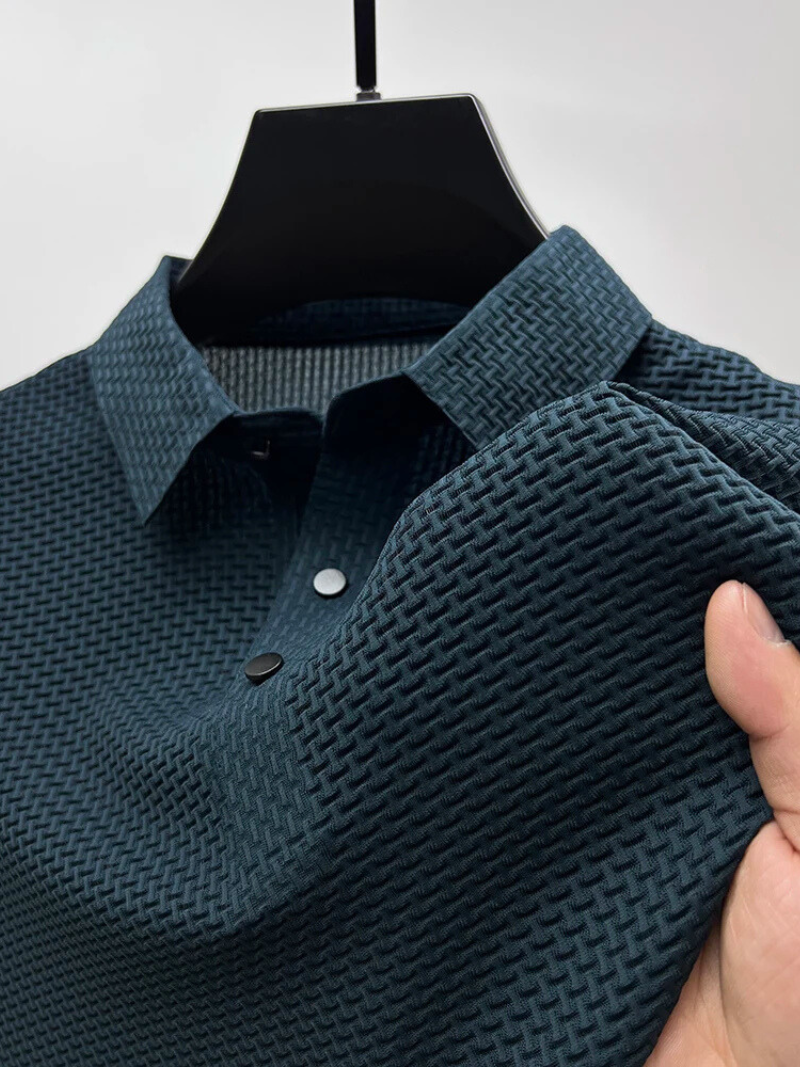 Polo a Maglia Testurizzata da Uomo | Marco Blu Profondo