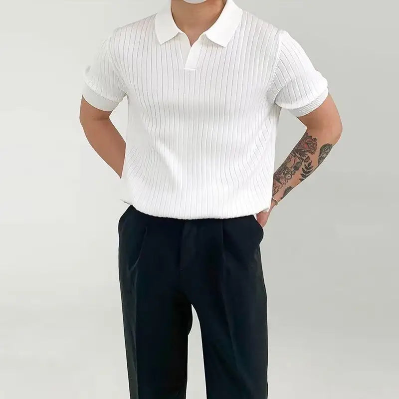 Polo a Maglia a Coste da Uomo | Luca Bianco