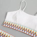 Bikini da donna a due pezzi con vita alta e spalline regolabili