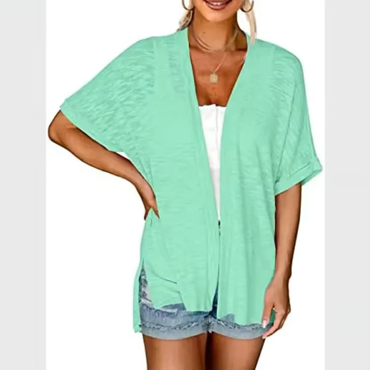 Cardigan casual da donna a maniche corte