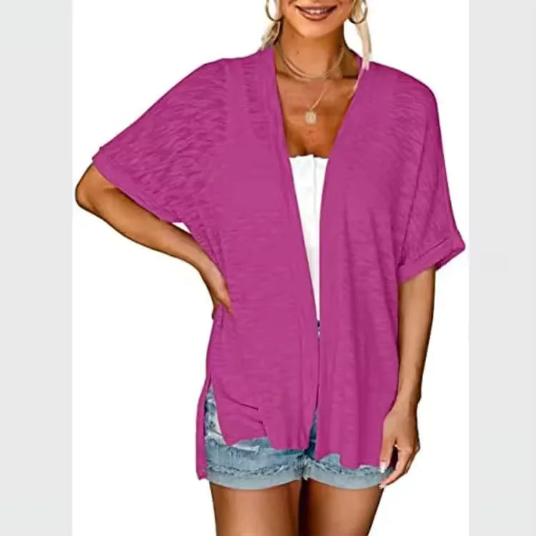 Cardigan casual da donna a maniche corte