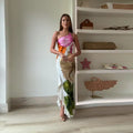 Women's Two-Way Shoulder Printed Maxi Dress