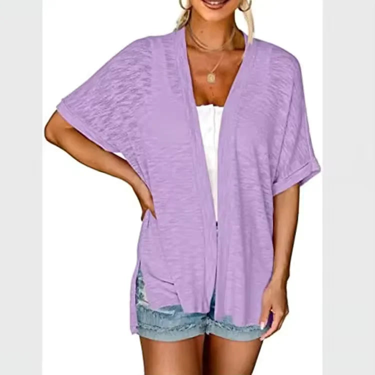 Cardigan casual da donna a maniche corte