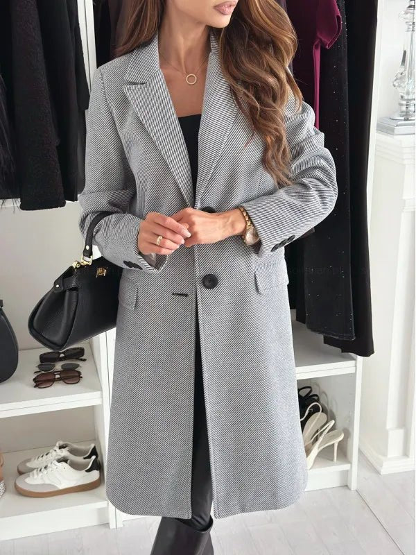 Lungo Cappotto Elegante per Donne | Valeria Grigio