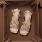 Sandova | Sandali Donna Piatti con Cinturini in Pelle Cavigli