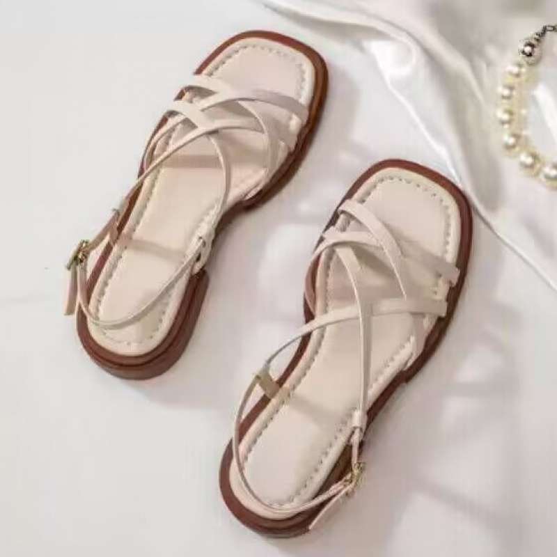 Sandova | Sandali Donna Piatti con Cinturini in Pelle Cavigli