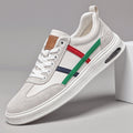 Sandro | Uomo Sneakers in Pelle Low-Top Righe Scamosciate Beige